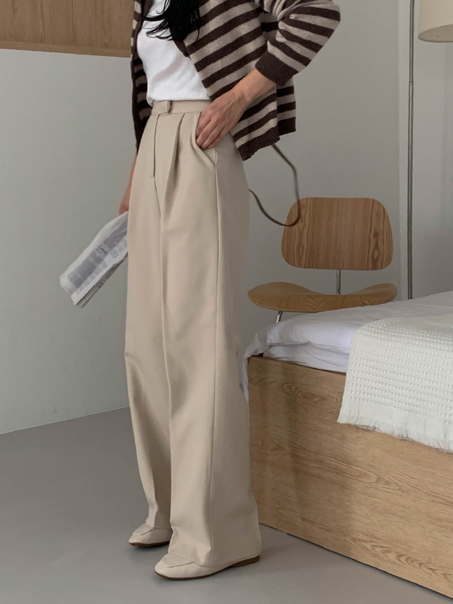 semi-wide gimo slacks-4col/ショート丈あり