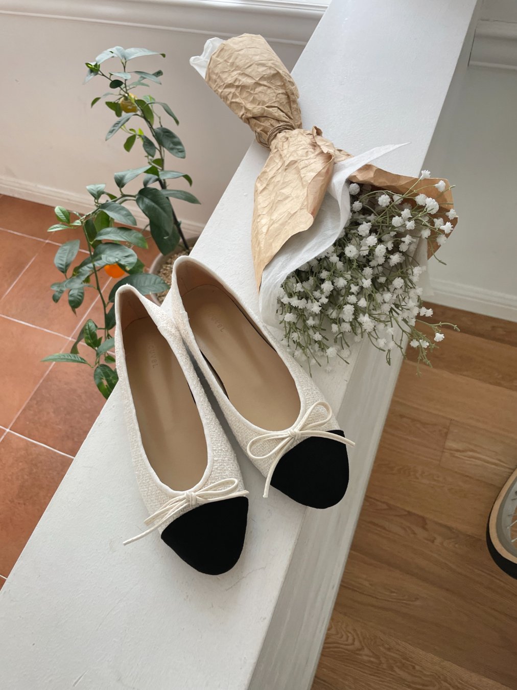 Tweed wool ribbon flat-3col