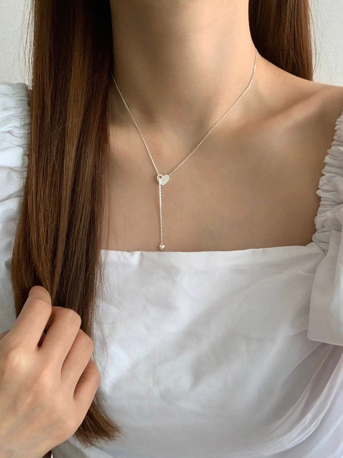 Double heart necklace