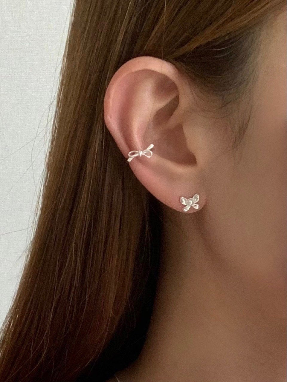 Pearl ribbon earring-2col