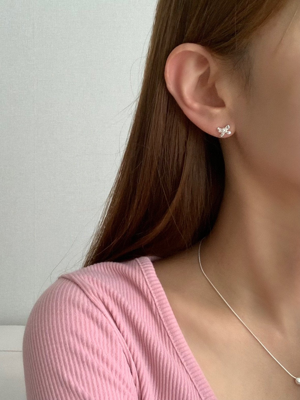 Pearl ribbon earring-2col
