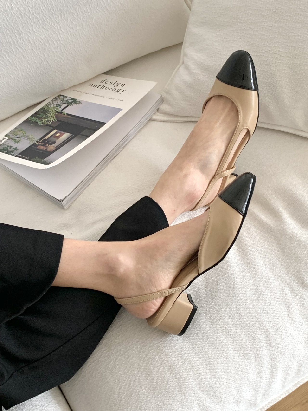 two-tone sling back