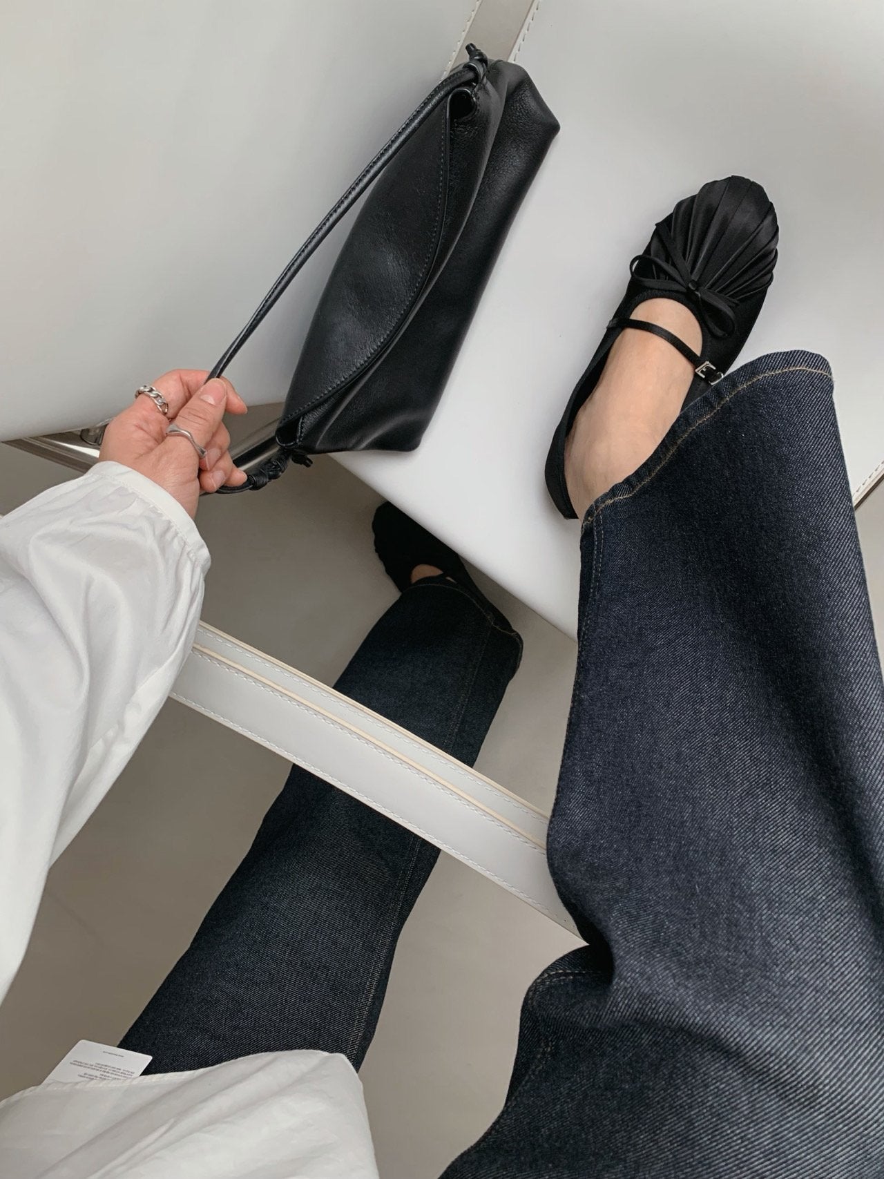 Shell Ribbon Mary Jane Flat