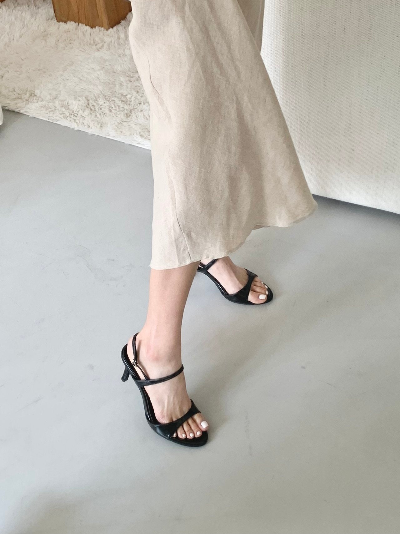Simple 7 cm Strap Sandals