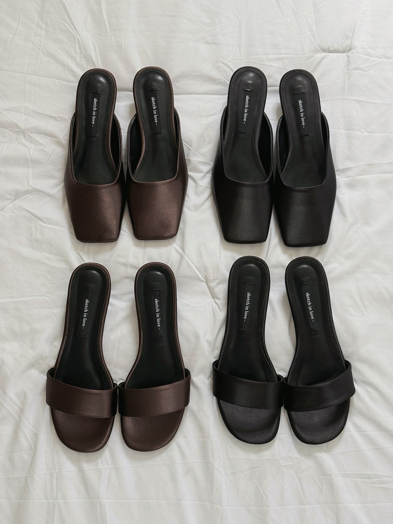 Square Satin Mule