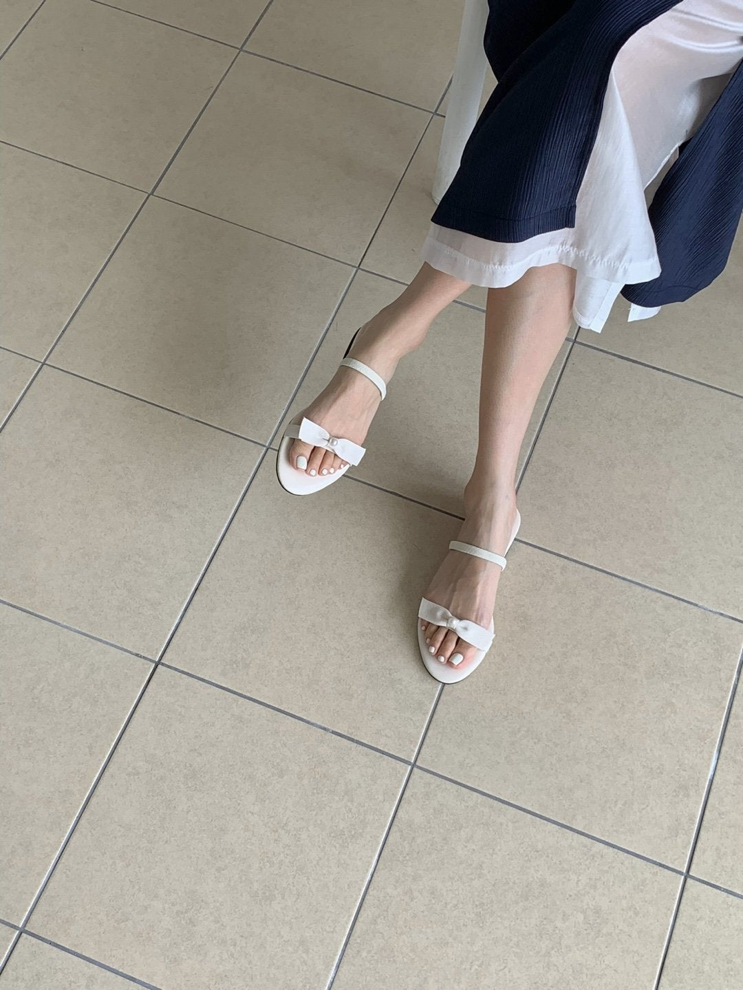 pearl banding slippers-2col