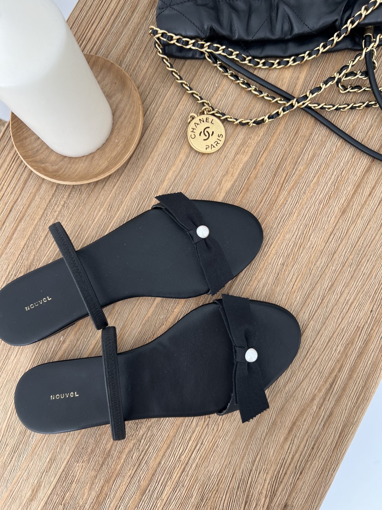 pearl banding slippers-2col