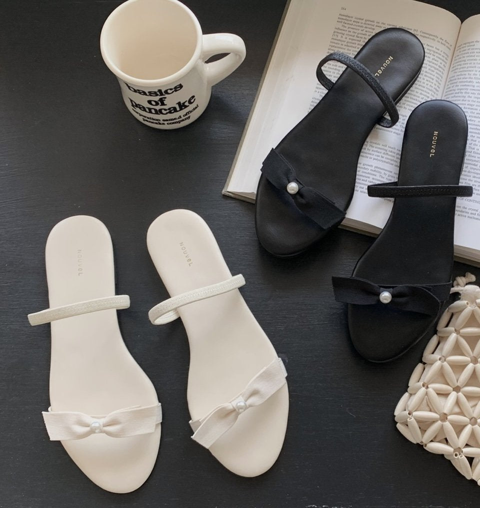 pearl banding slippers-2col