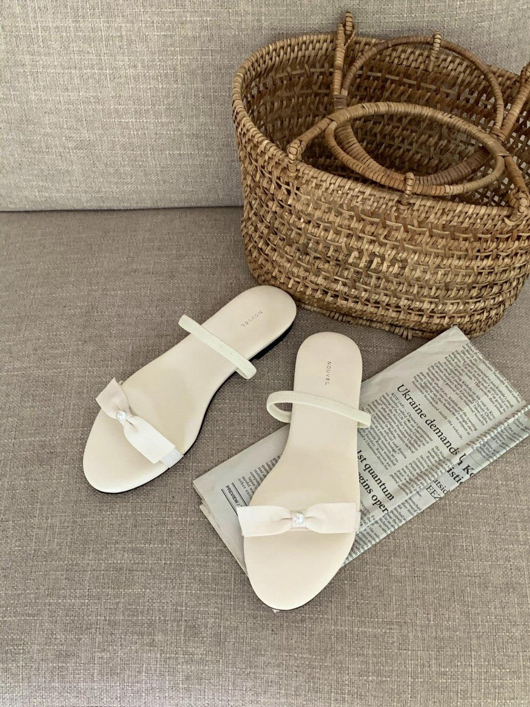 pearl banding slippers-2col