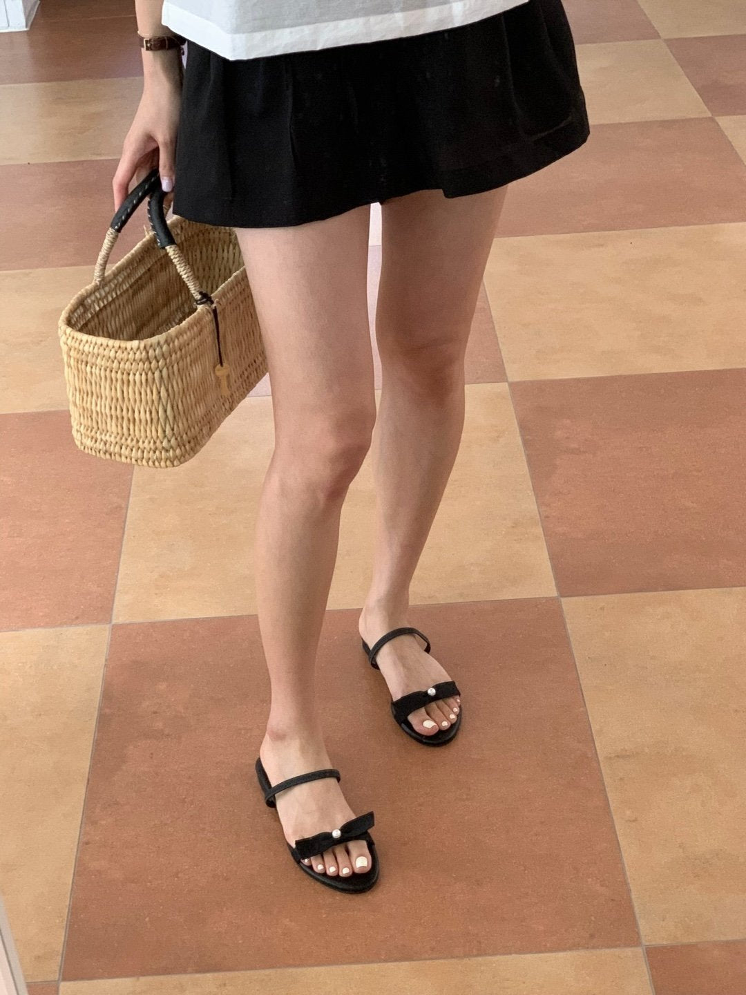 pearl banding slippers-2col