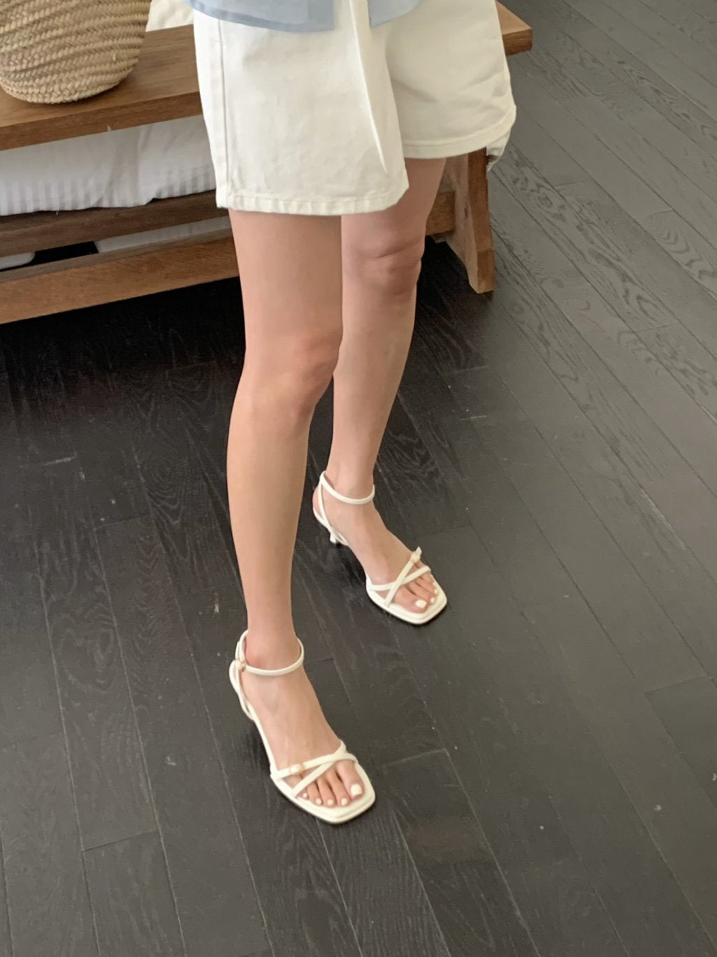 Mini Belt Ankle Strap 6 cm Sandals-2col