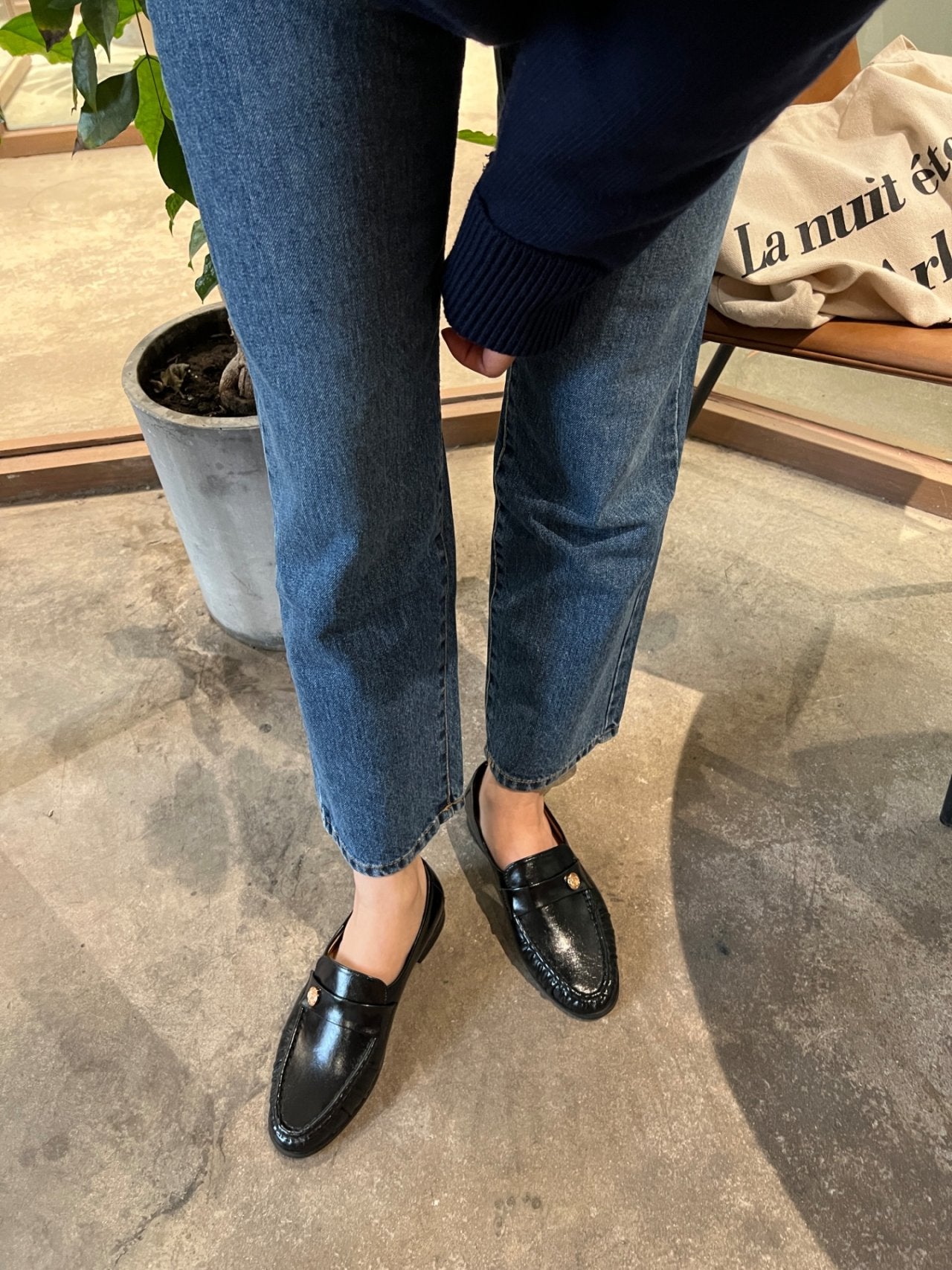 Burnett gold button loafers