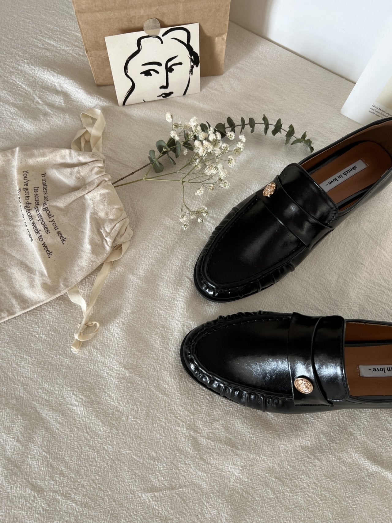 Burnett gold button loafers