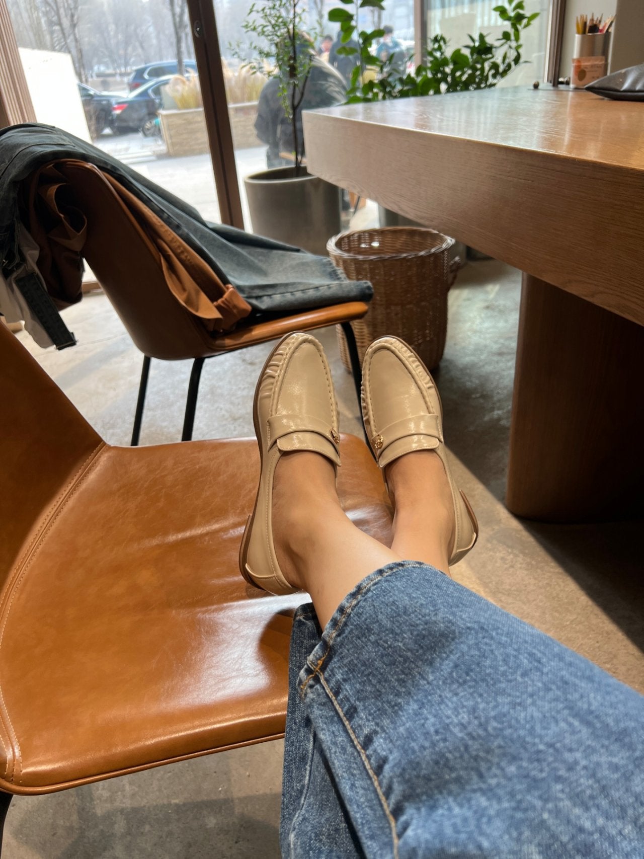 Burnett gold button loafers