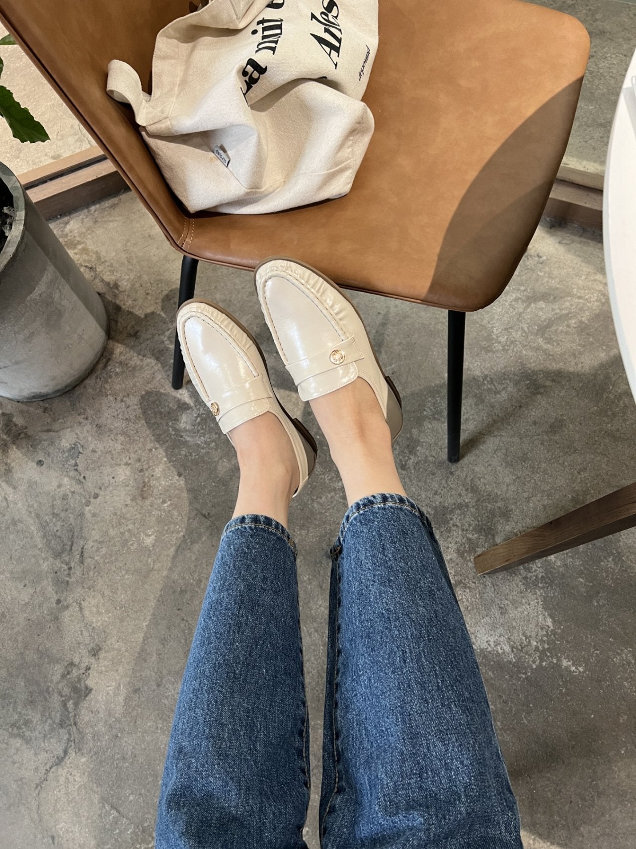 Burnett gold button loafers