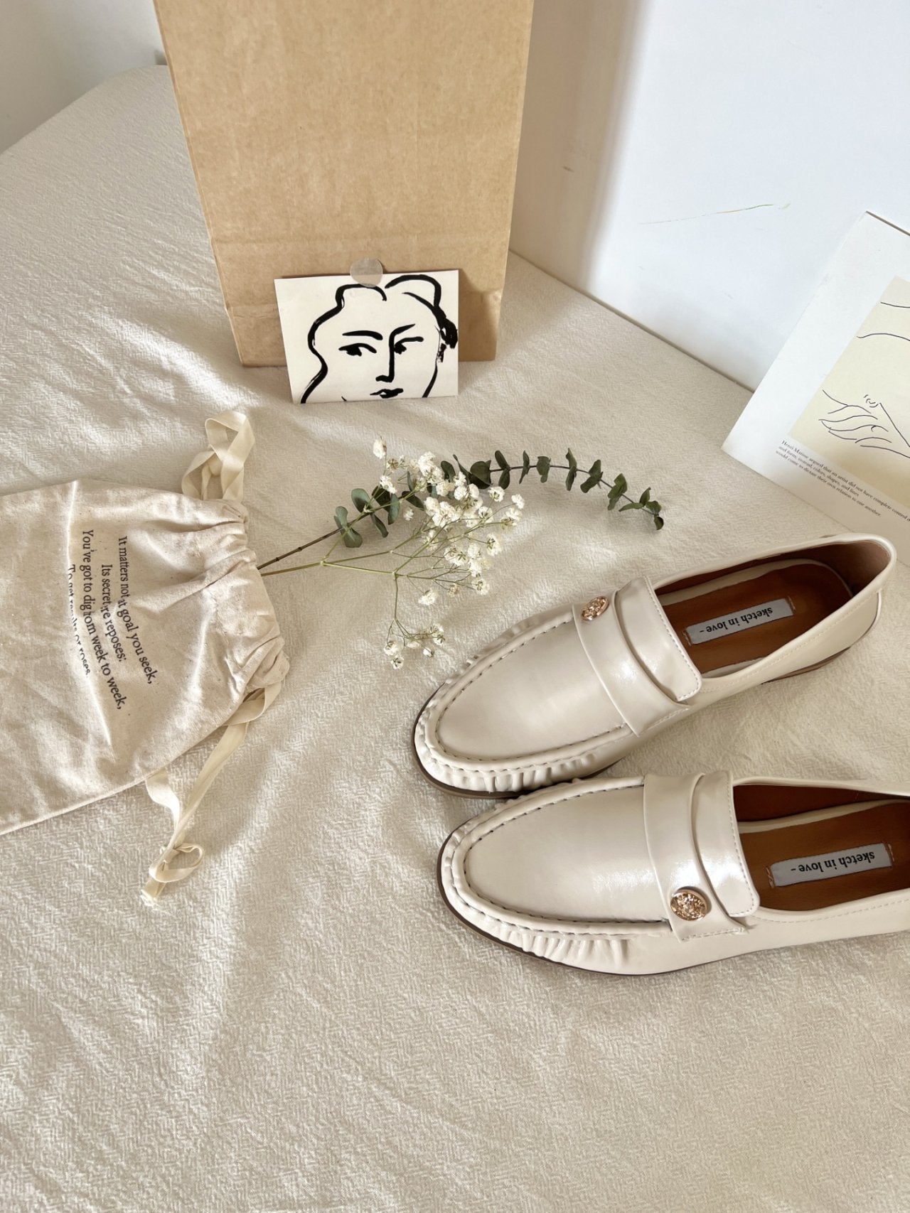 Burnett gold button loafers