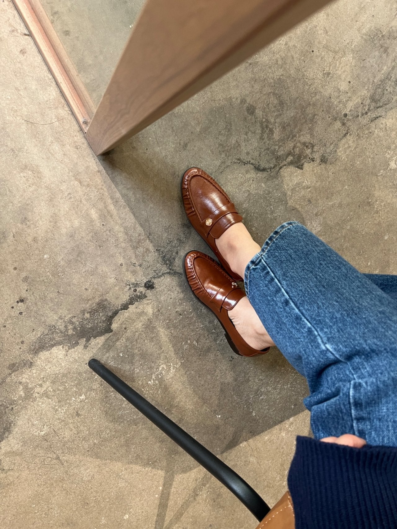 Burnett gold button loafers