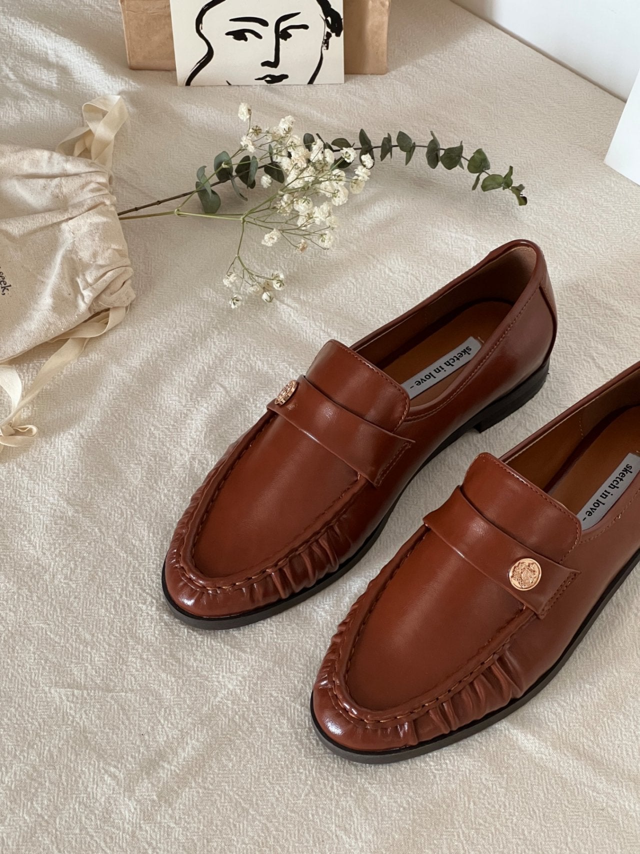 Burnett gold button loafers