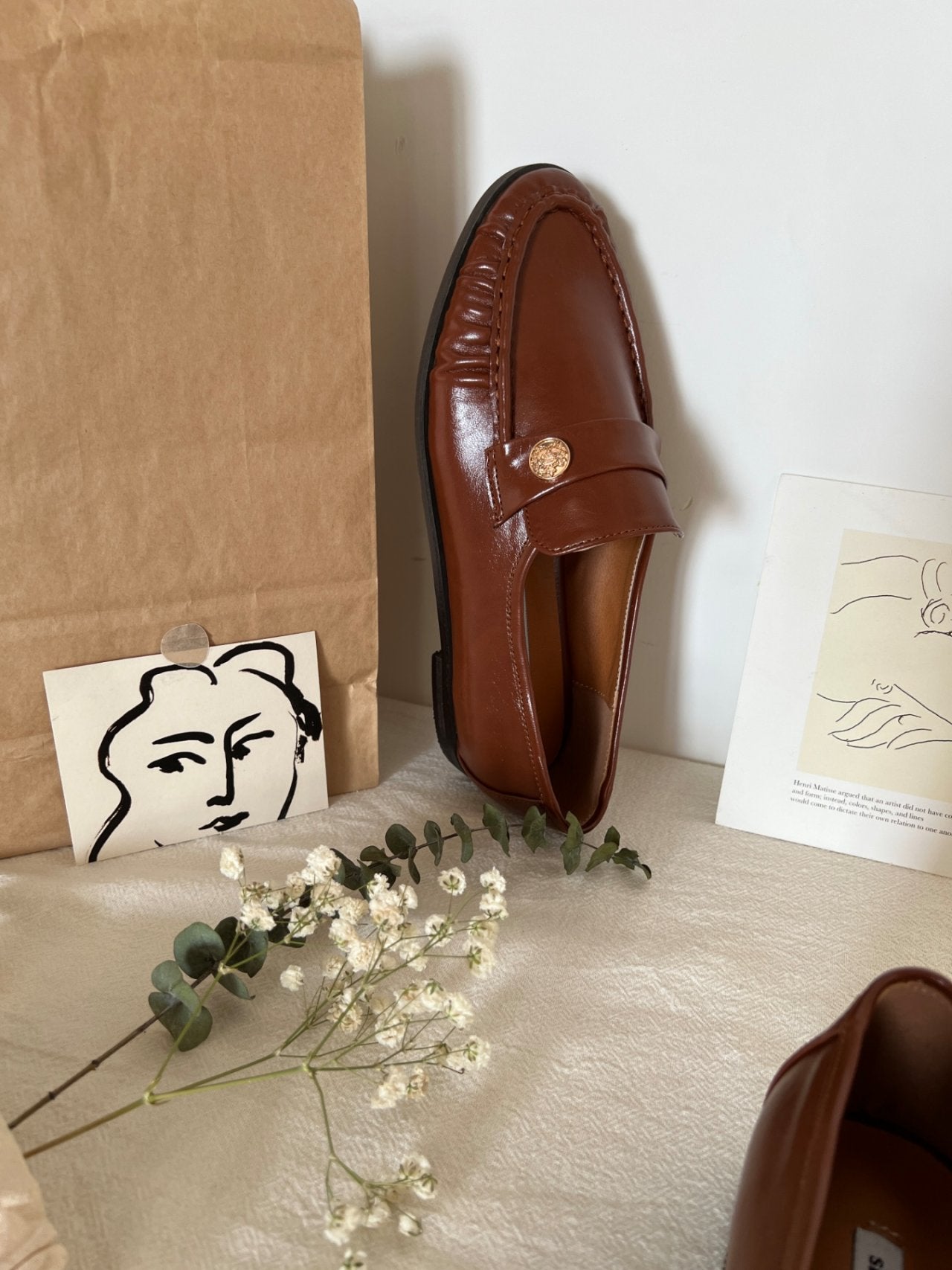 Burnett gold button loafers