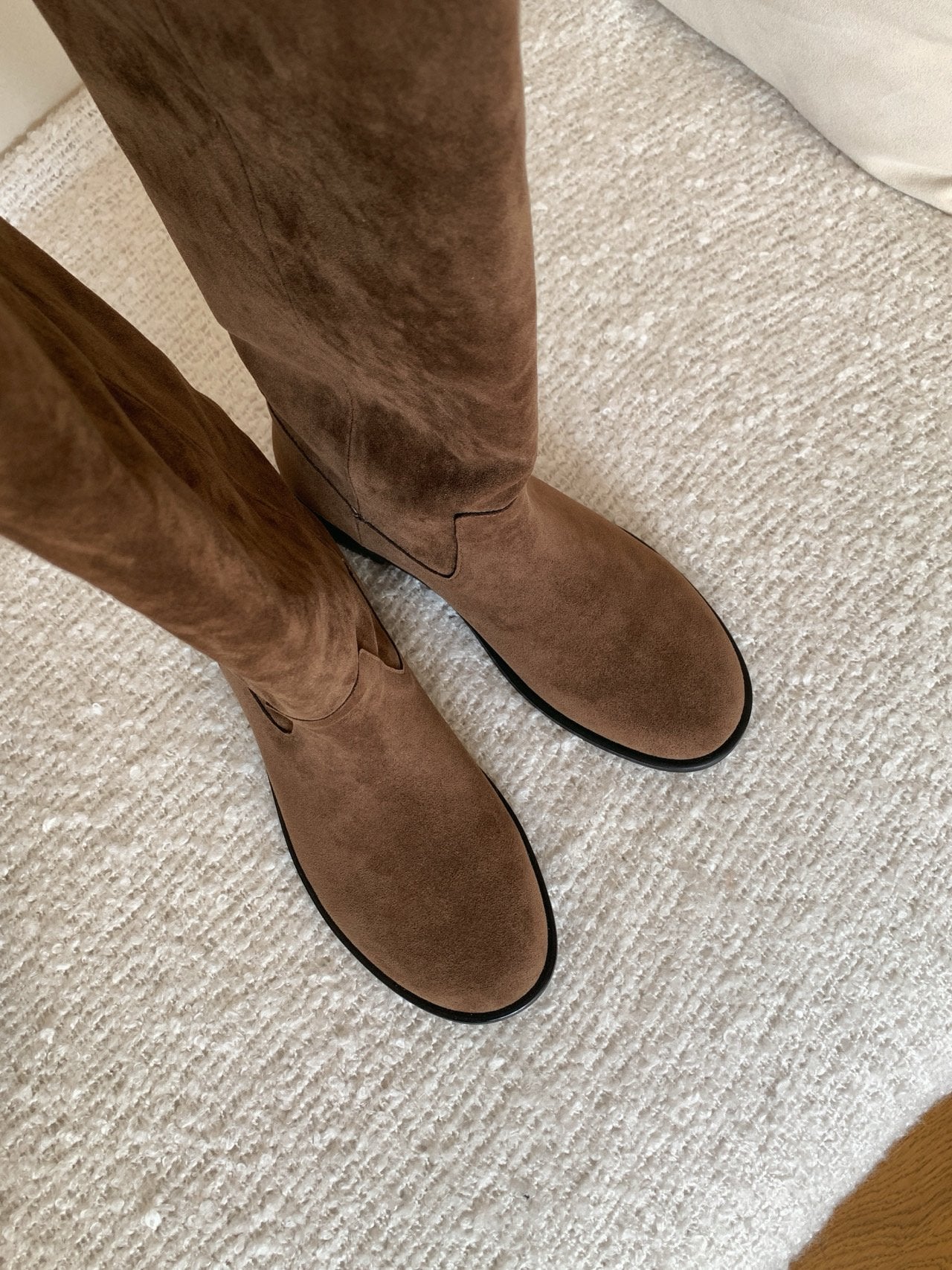 Antique Logo Basic Suede Long Boots-2col