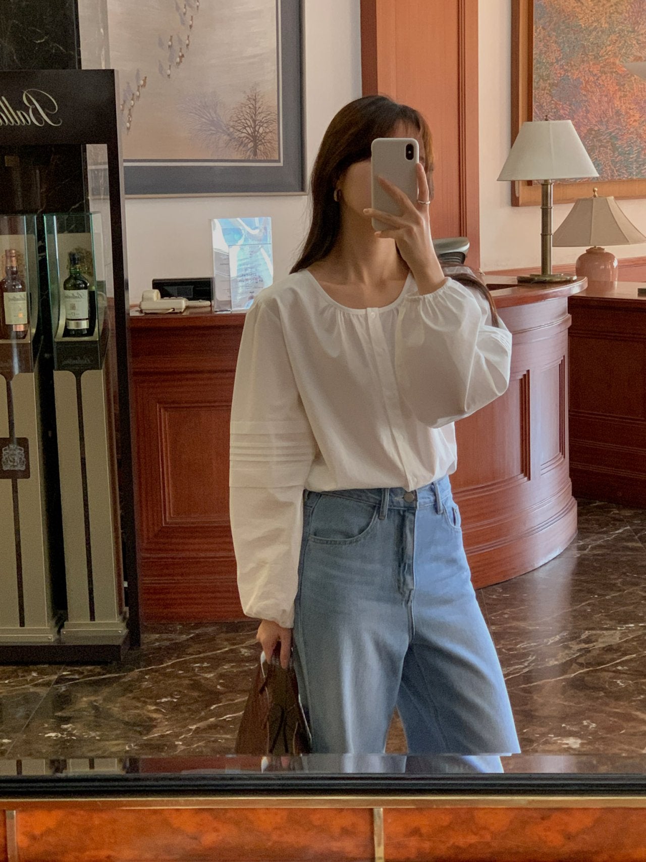 shell pintuck blouse-2col