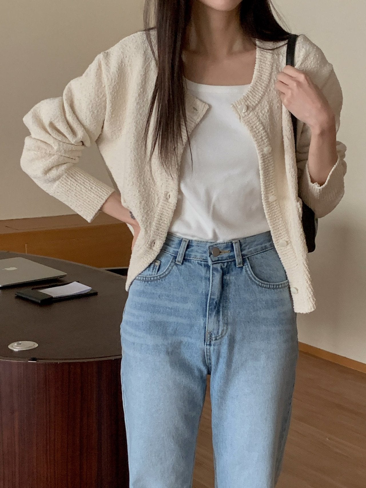 Burton tweed cardigan-2col