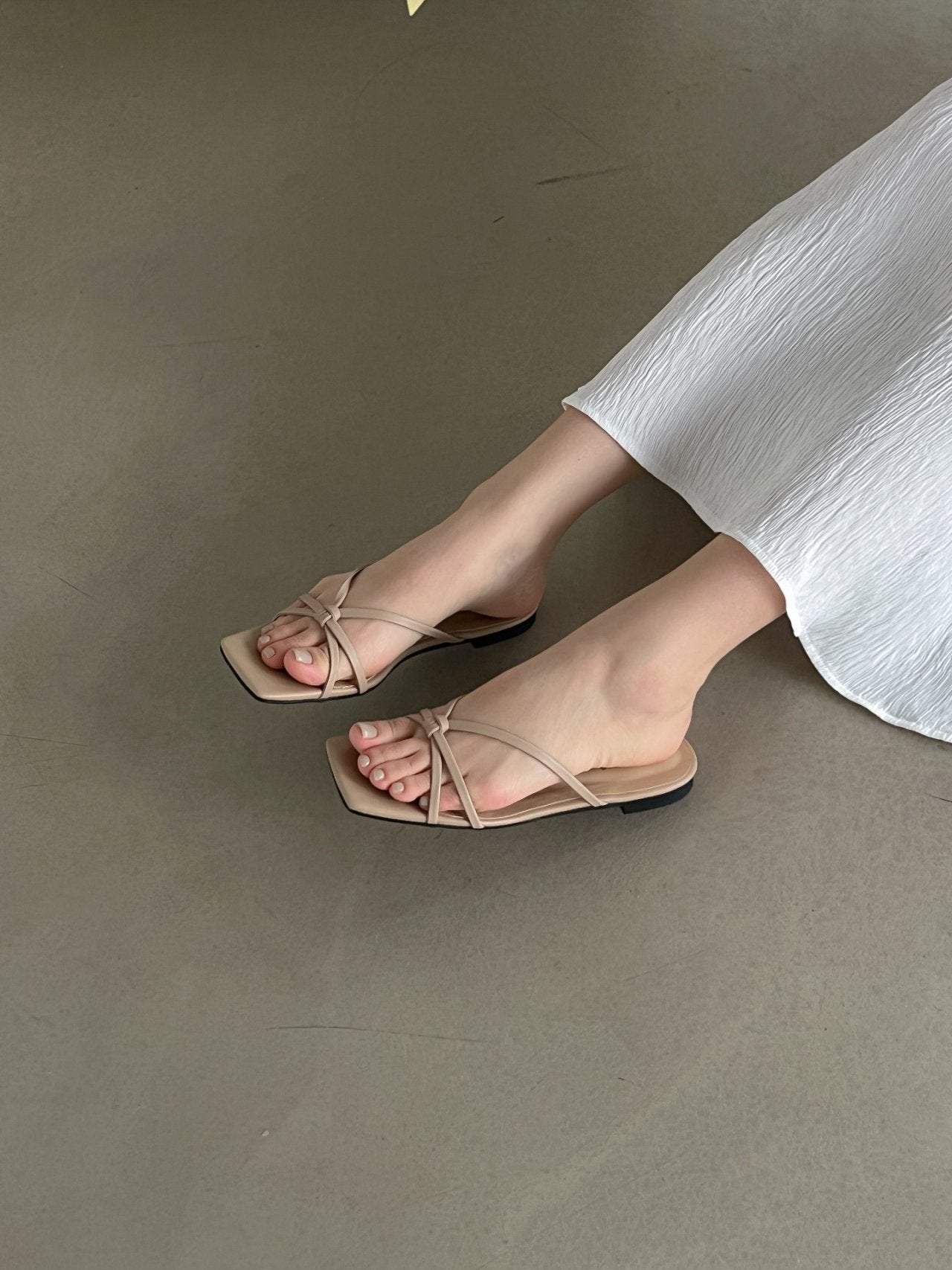 Strap sandal mules