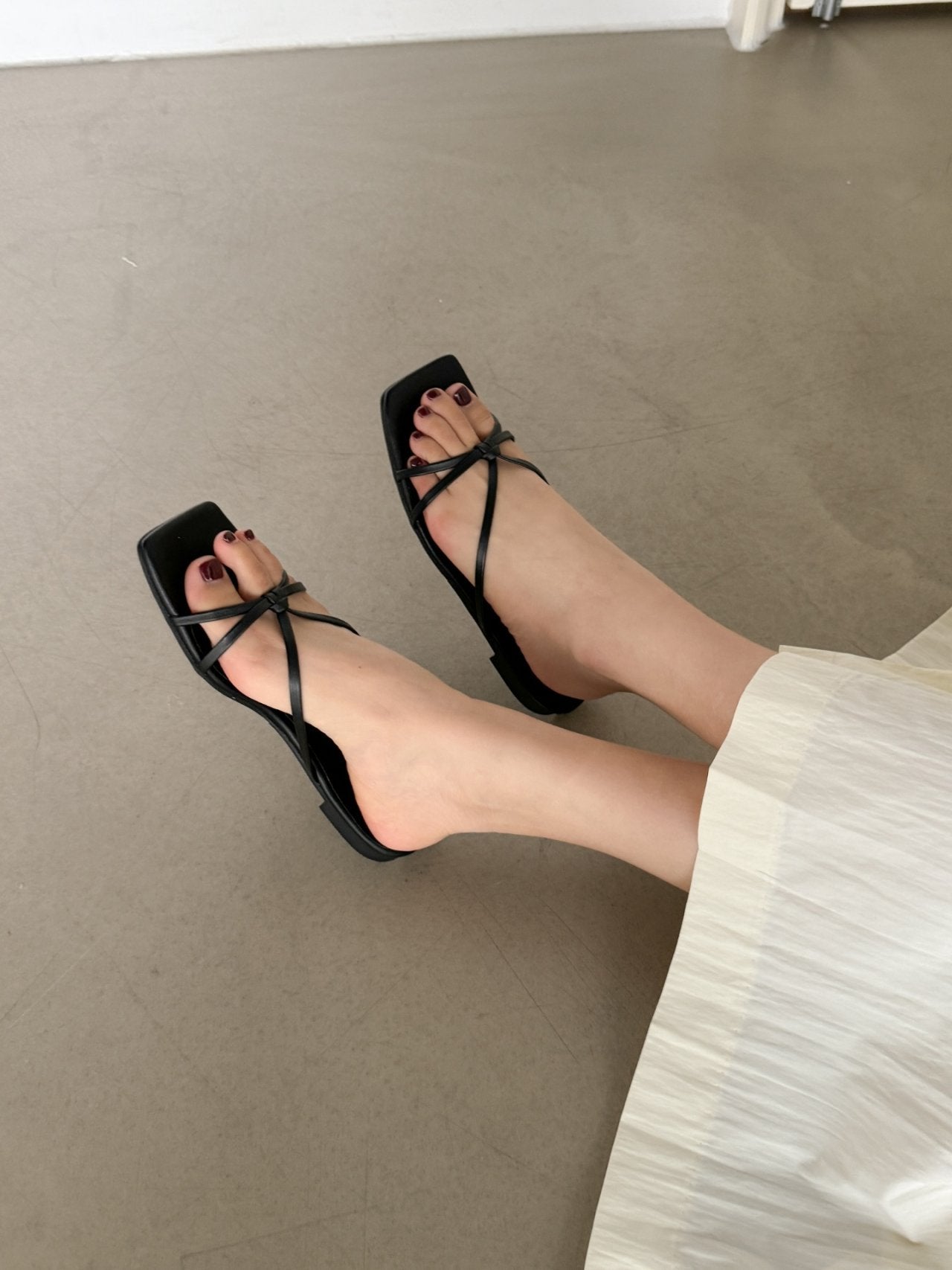 Strap sandal mules