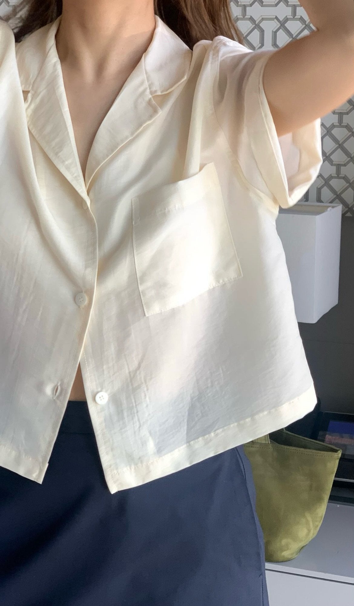 deondo cupra V collar shirt-3col