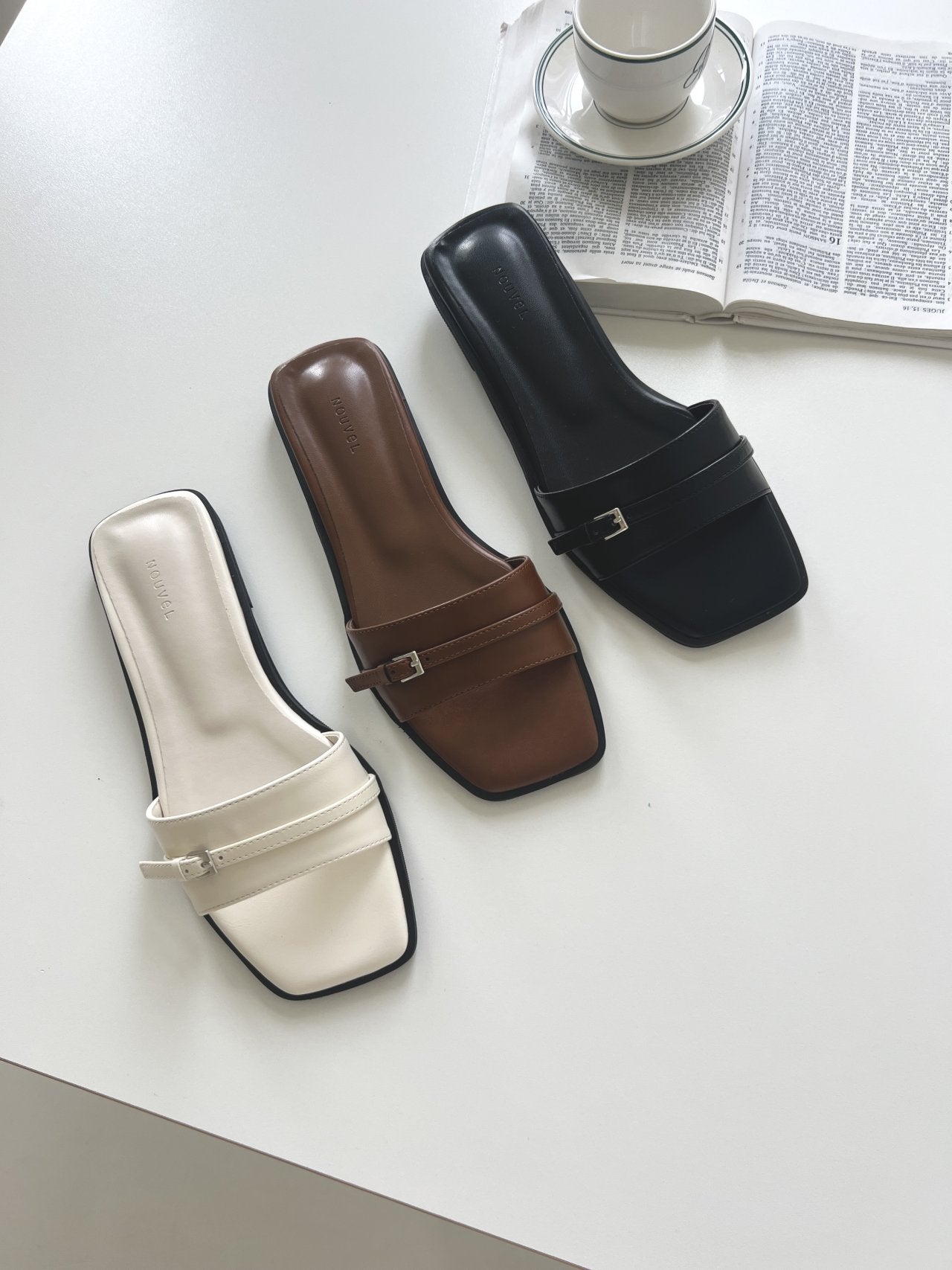 Strap Flat Mule-3col