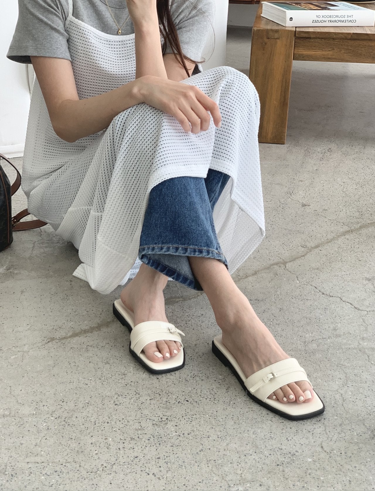 Strap Flat Mule-3col