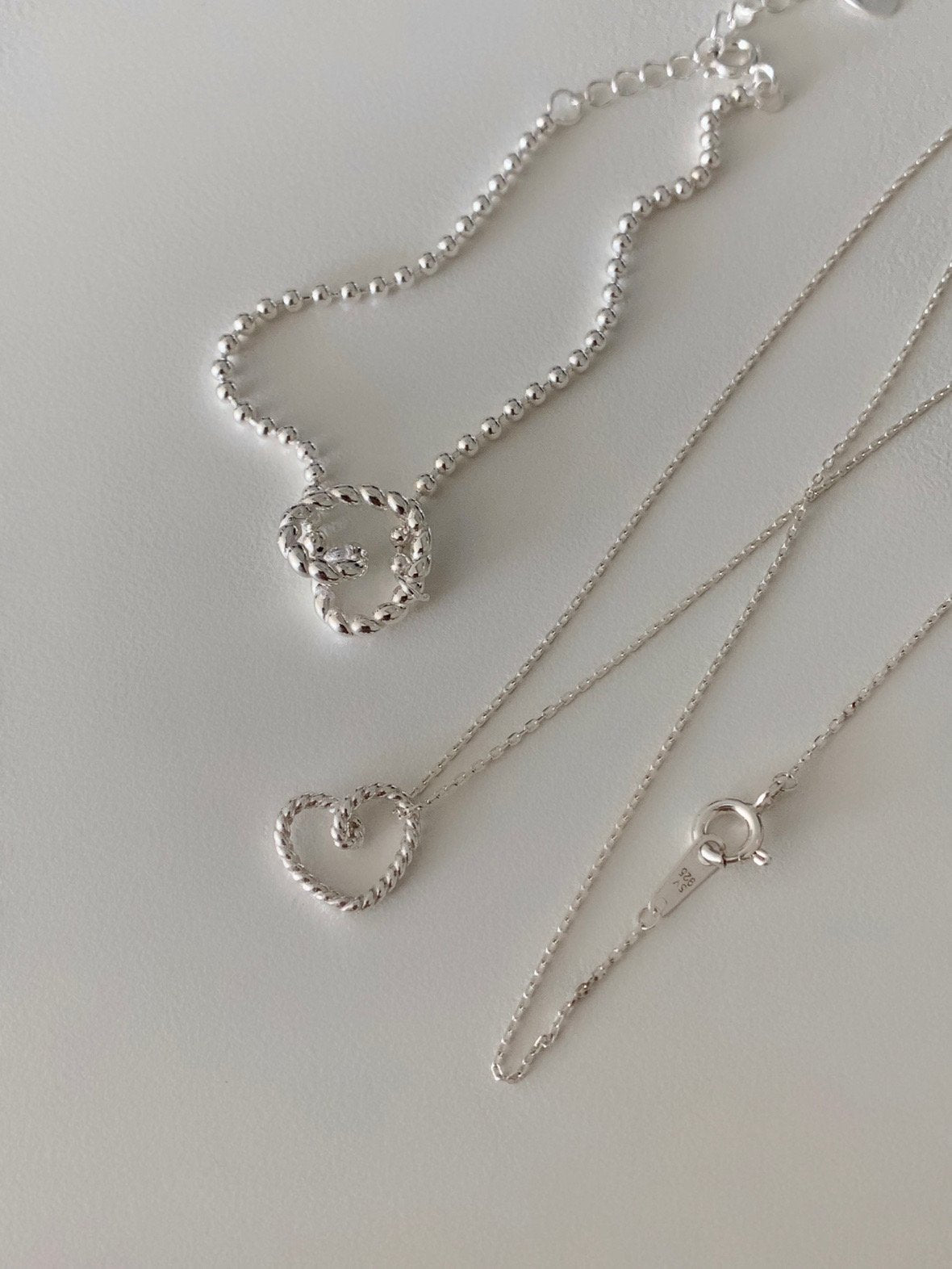Twisted Heart Silver Ball Bracelet