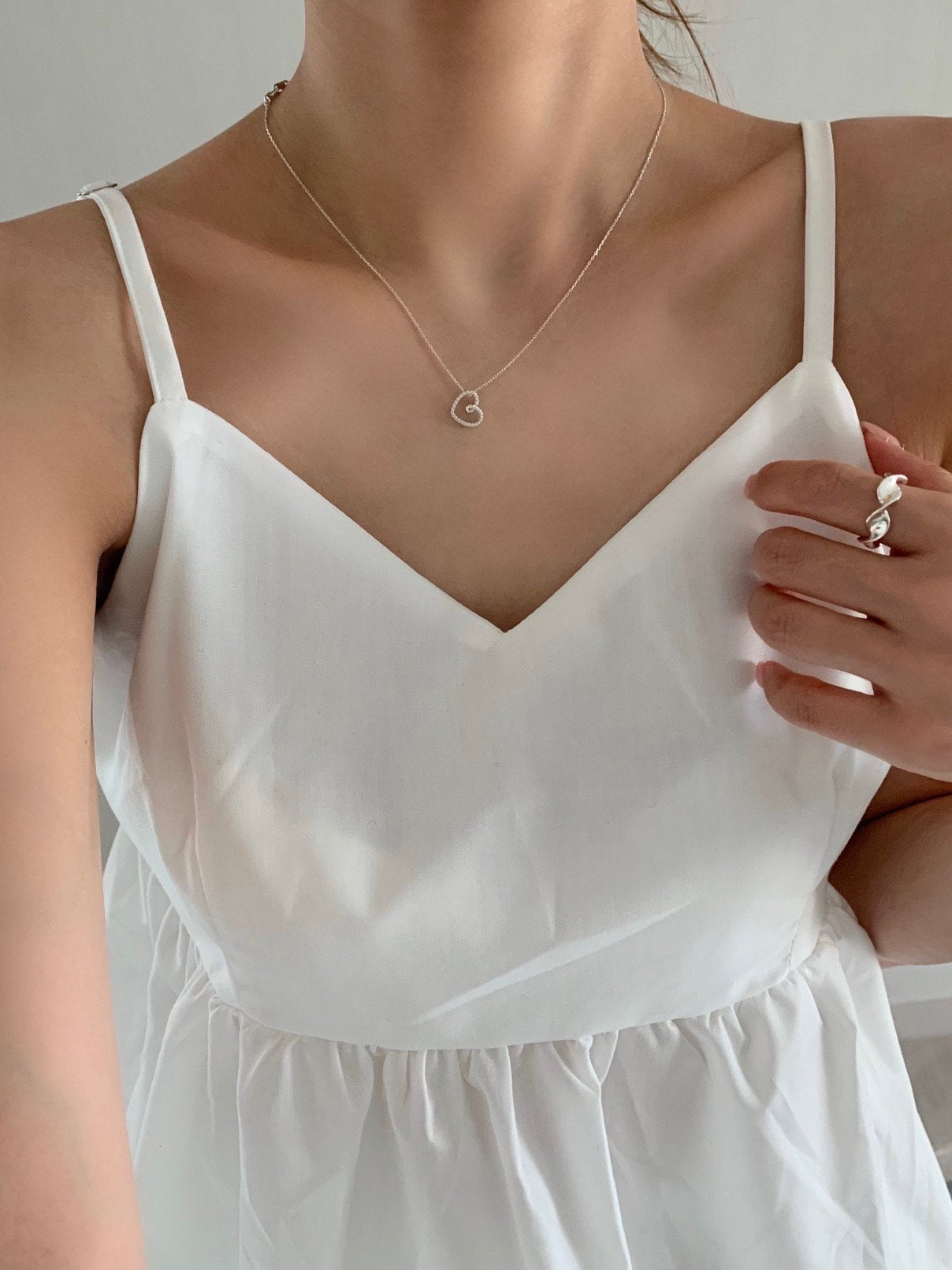 Twisted Heart Silver Ball Necklace