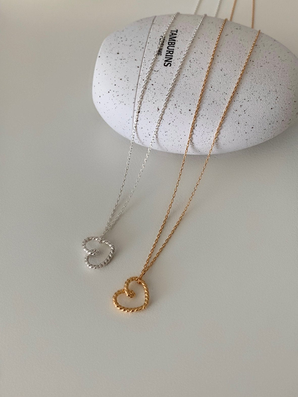 Twisted Heart Silver Ball Necklace