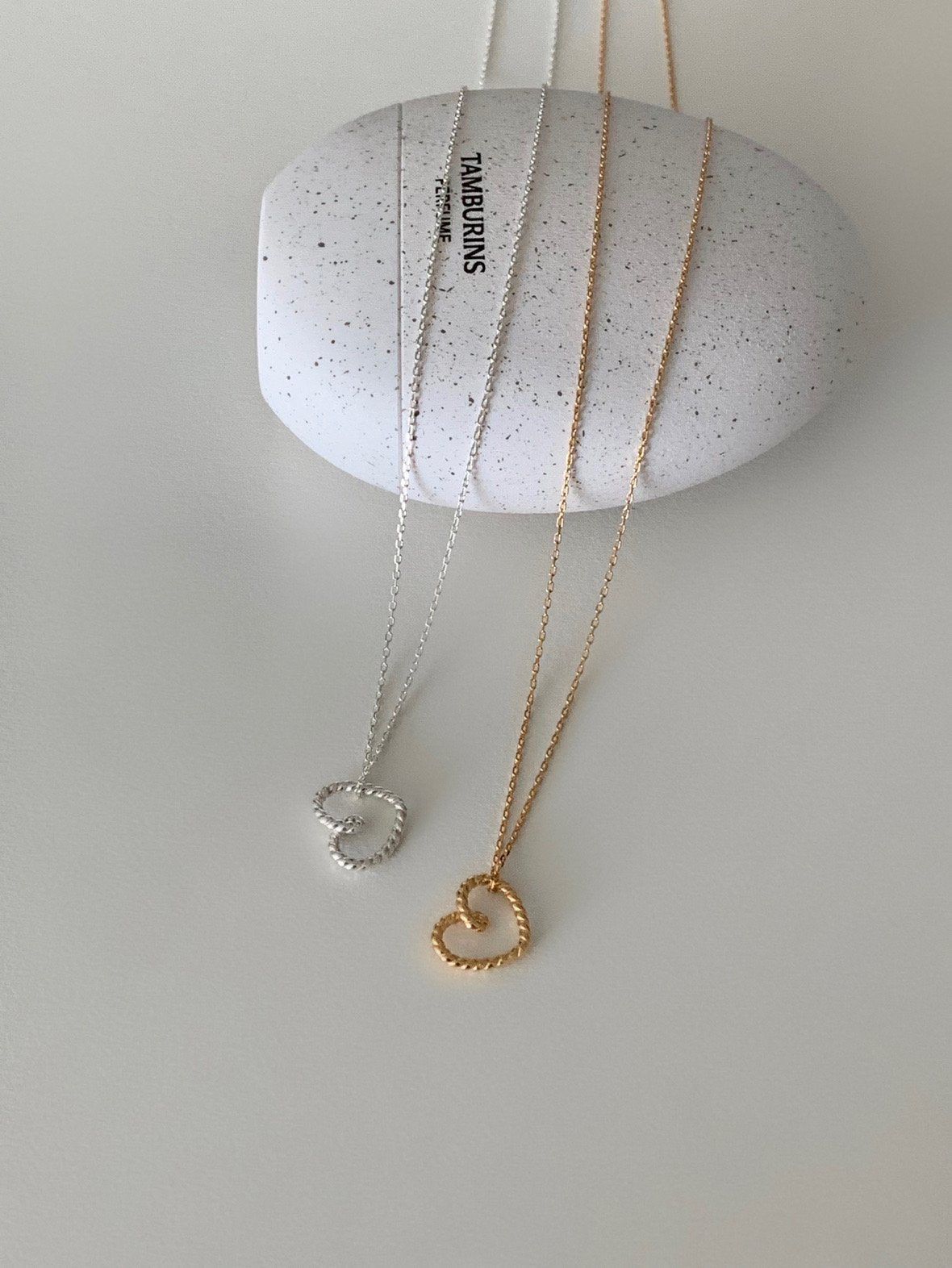 Twisted Heart Silver Ball Necklace