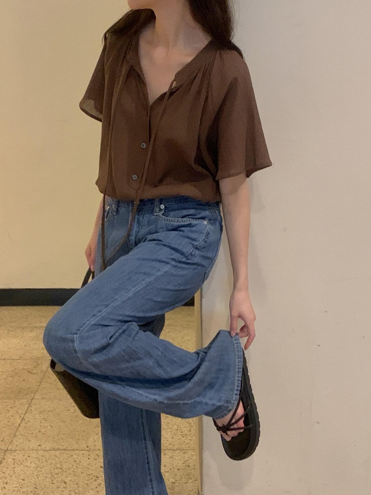 Loe shirring blouse-3col