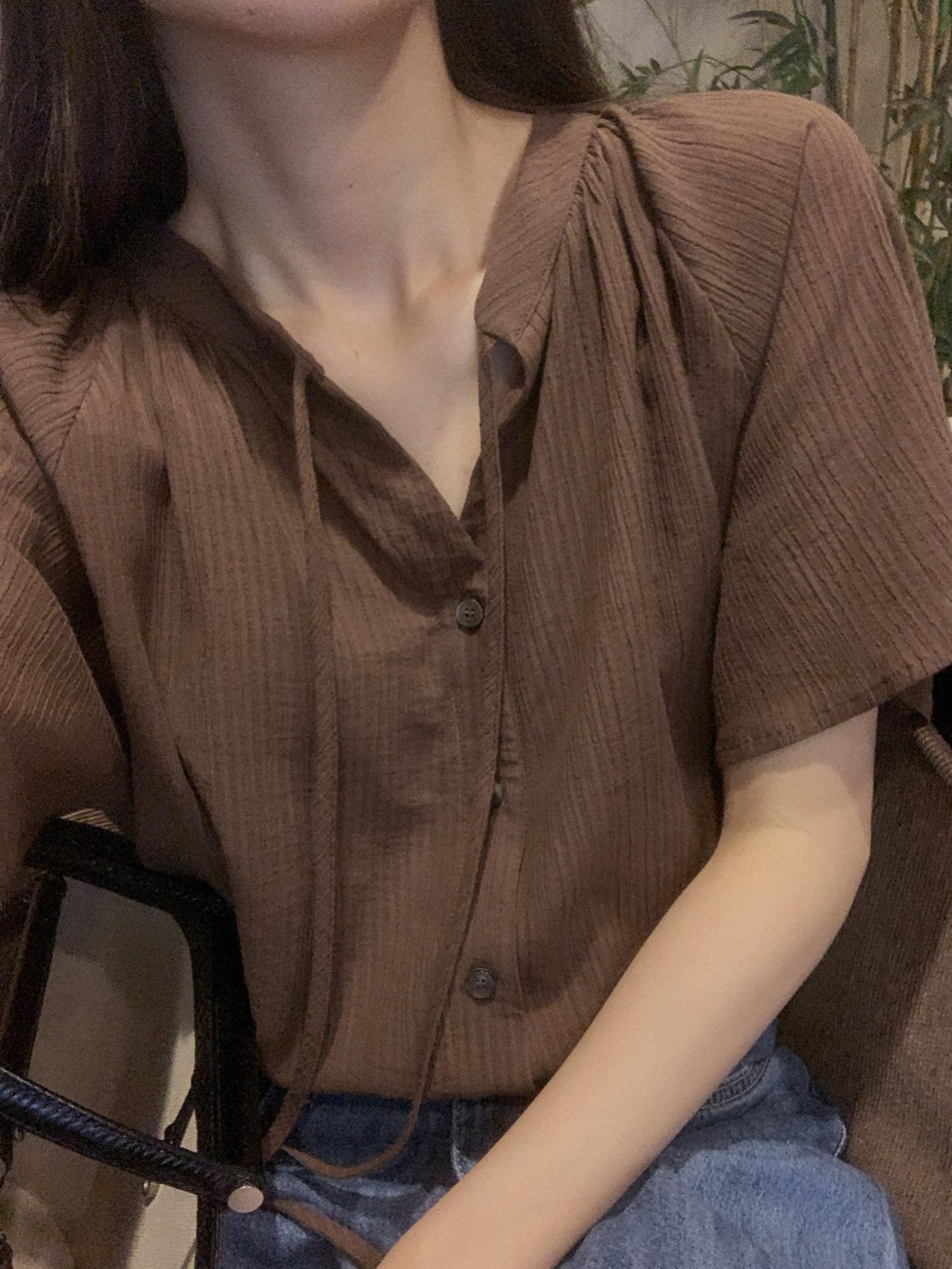 Loe shirring blouse-3col