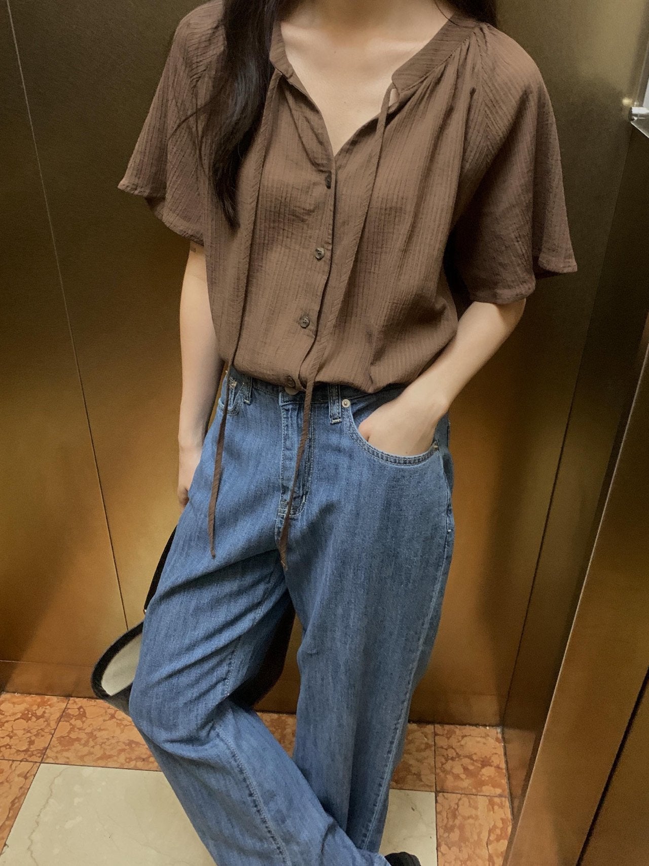 Loe shirring blouse-3col