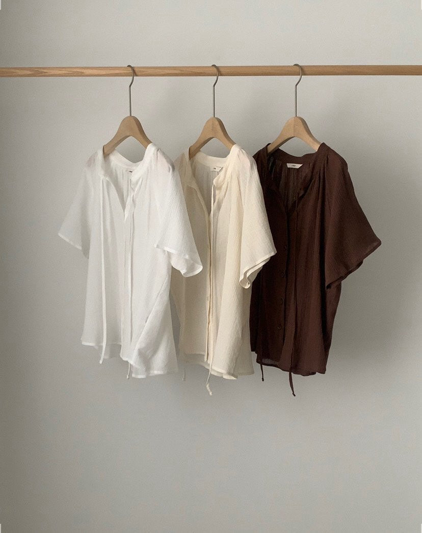 Loe shirring blouse-3col