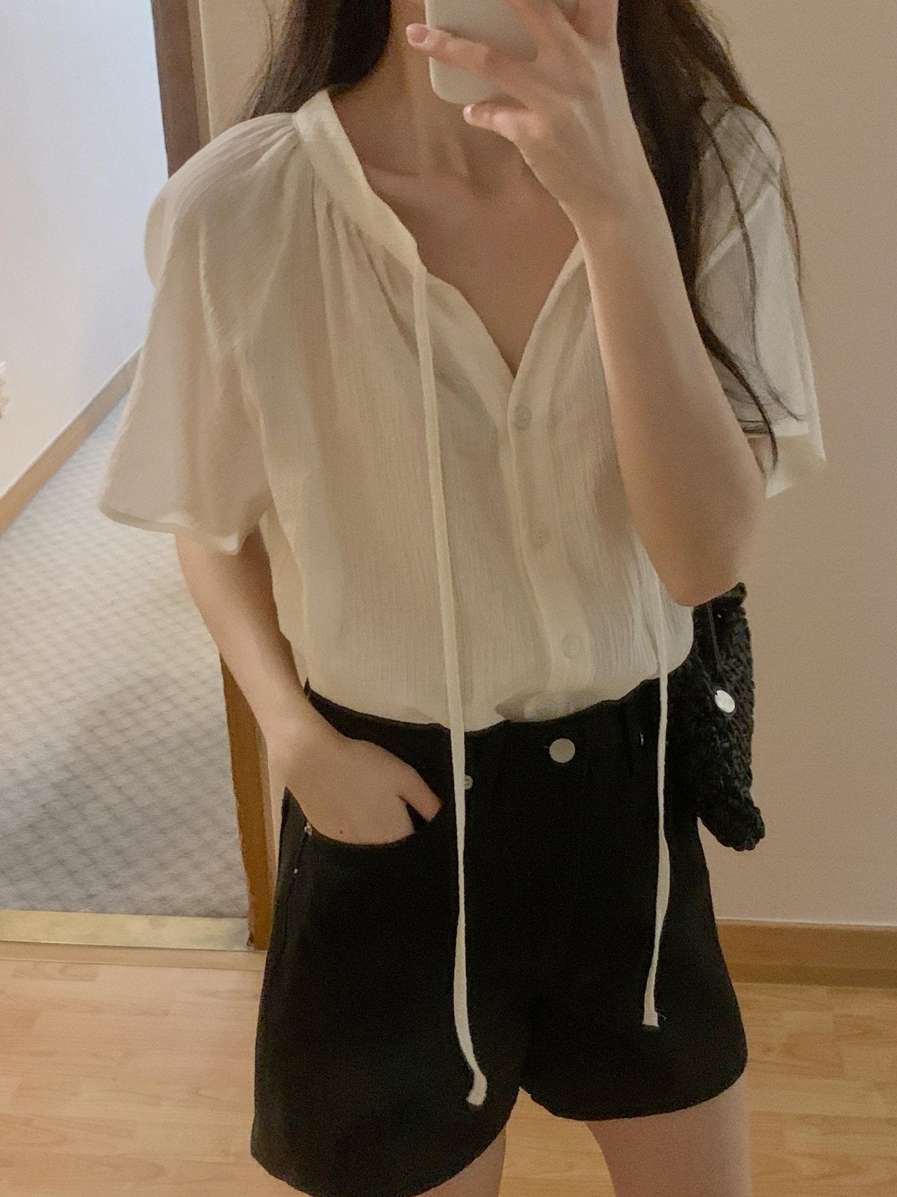 Loe shirring blouse-3col