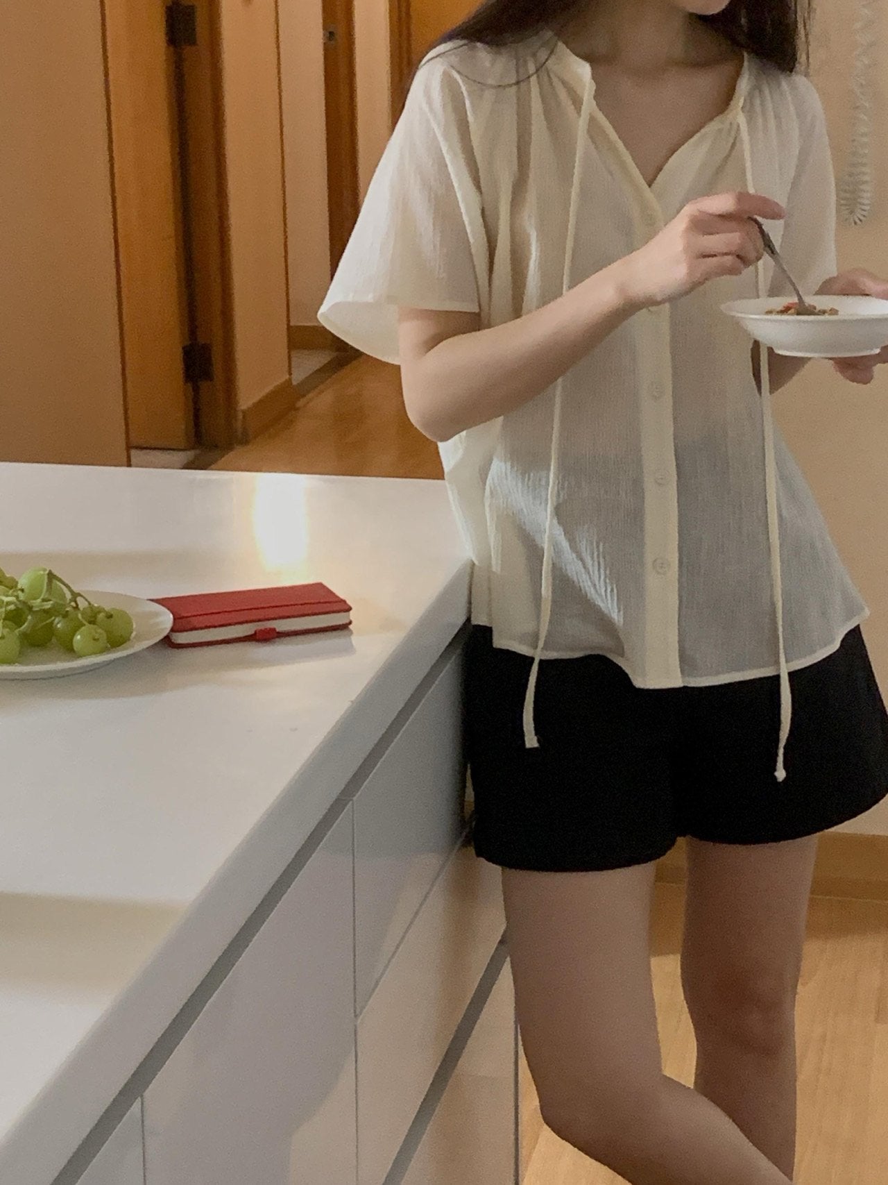 Loe shirring blouse-3col