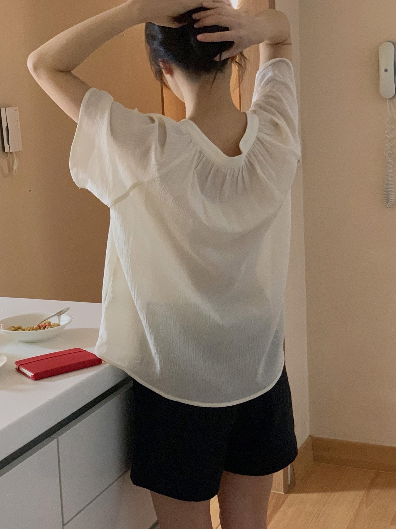 Loe shirring blouse-3col