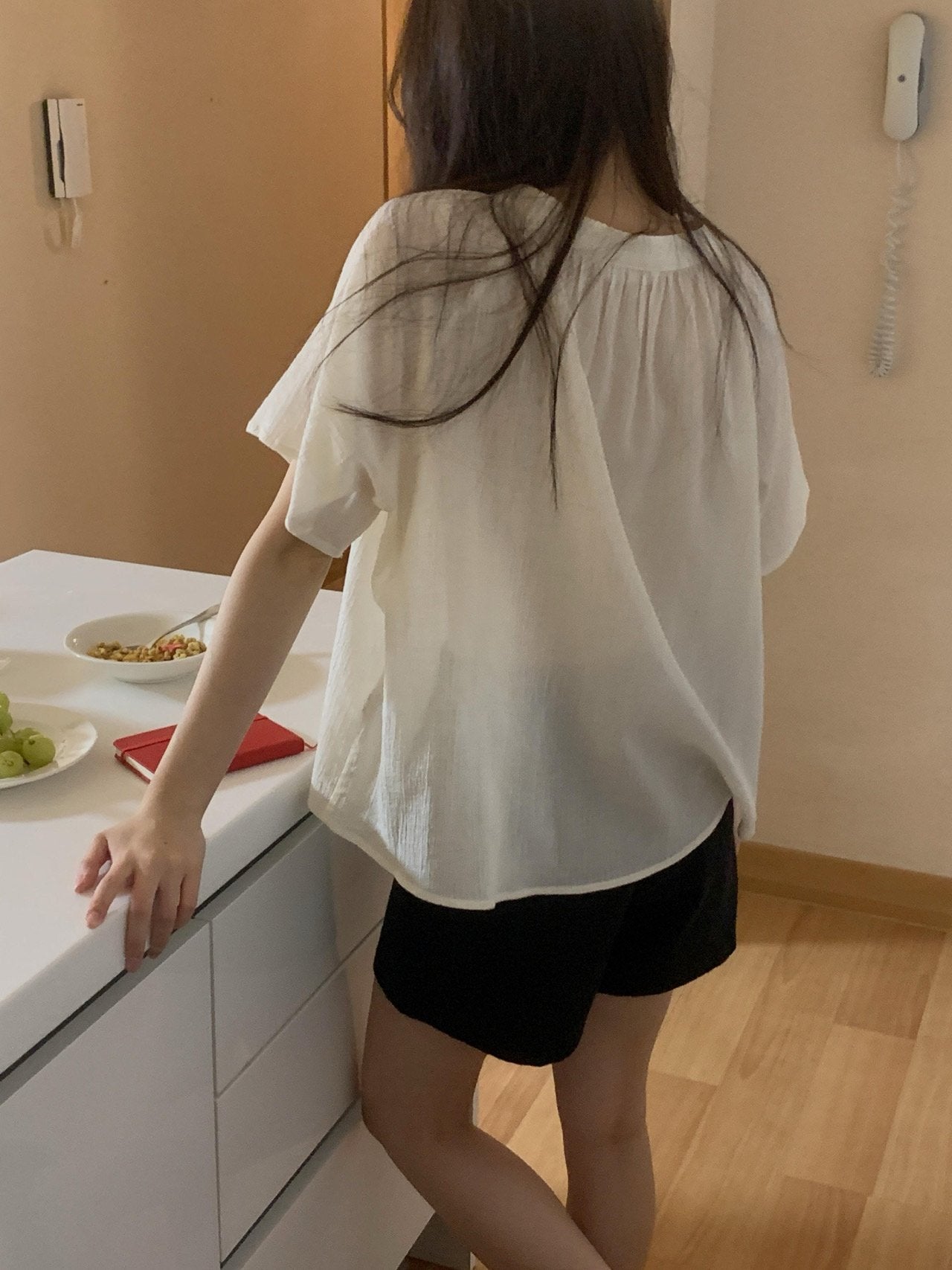 Loe shirring blouse-3col