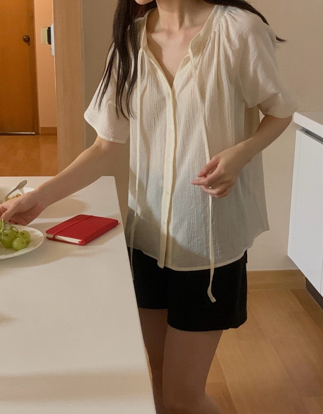 Loe shirring blouse-3col