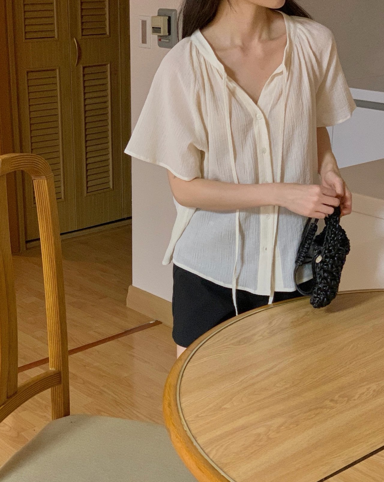 Loe shirring blouse-3col
