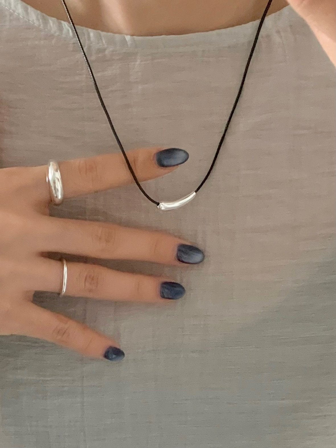 silver tube necklace