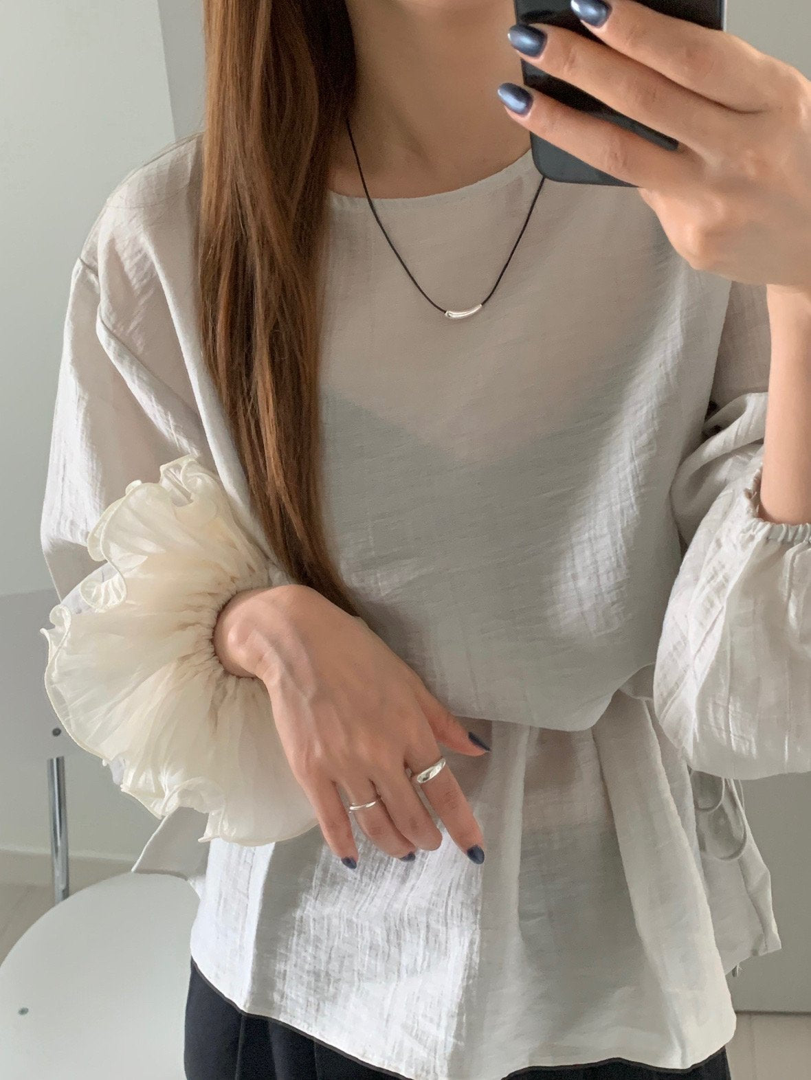 silver tube necklace
