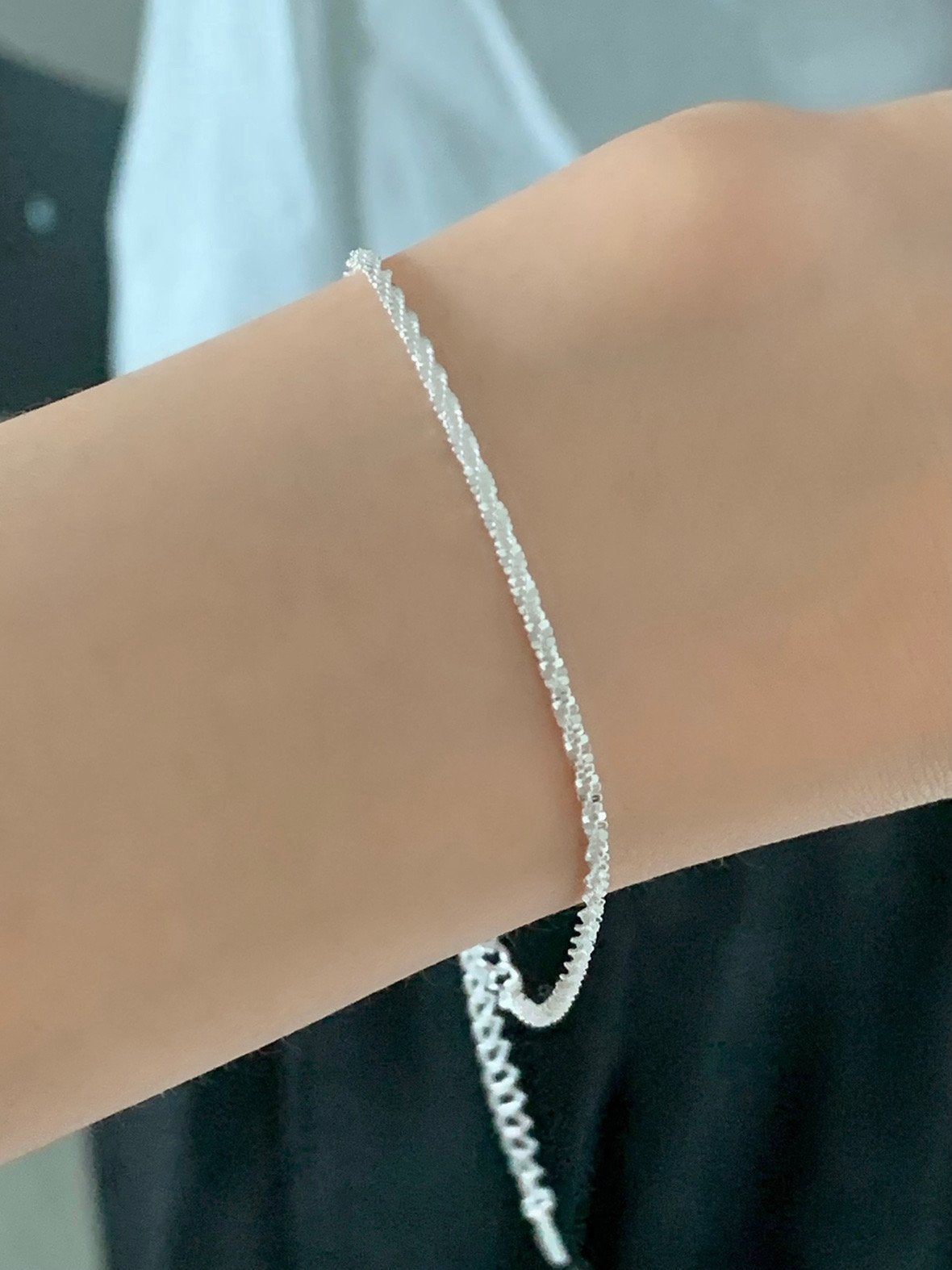 glitter chain bracelet