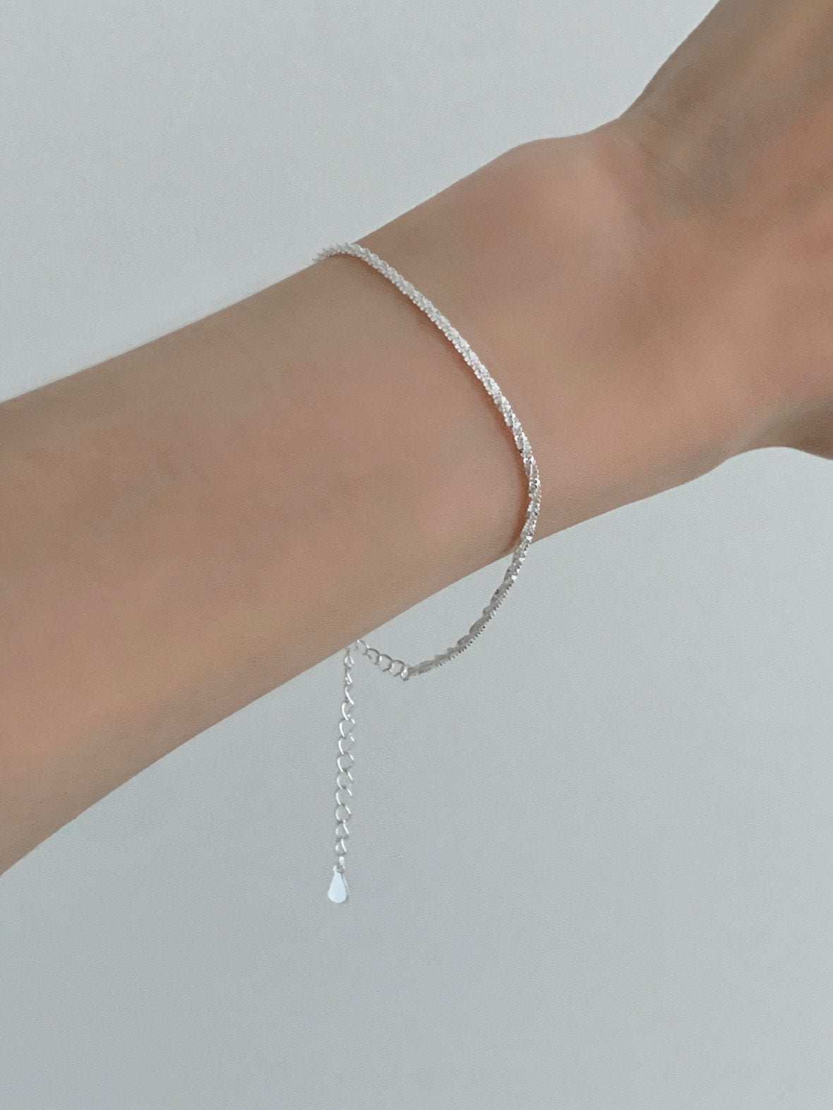 glitter chain bracelet