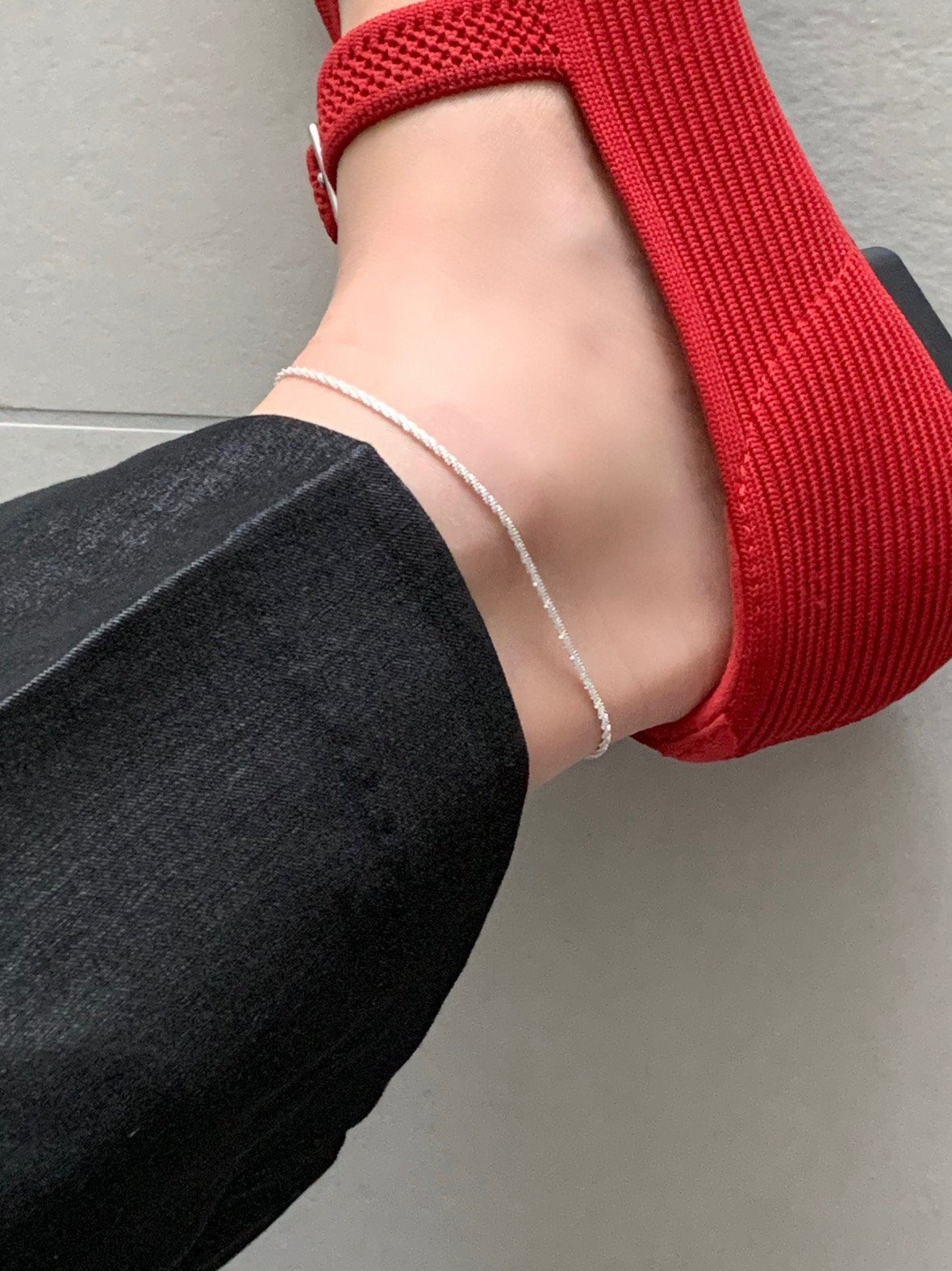 glitter chain anklet